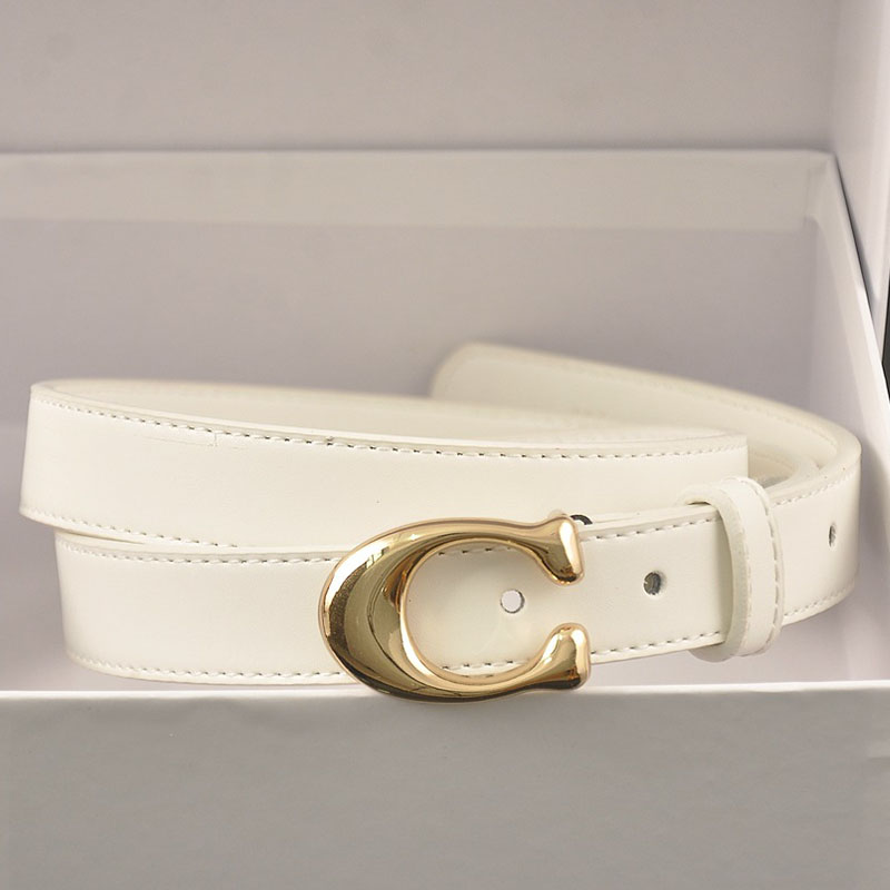 

White Fashion Casual Solid Split Joint Belts