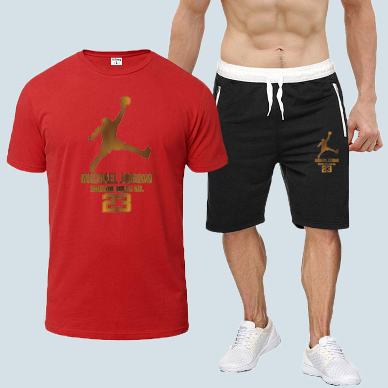 

Red Fashion Sportswear Print Letter O Neck Short Sleeve Two Pieces