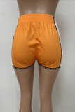 Jaune Fashion Casual Print Basique Regular Taille Haute Positionnement Conventionnel Imprimé Bottoms