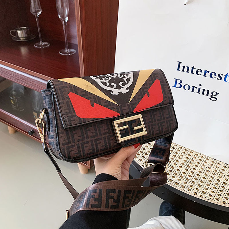 

Red Yellow Fashion Street Print Split Joint Bags
