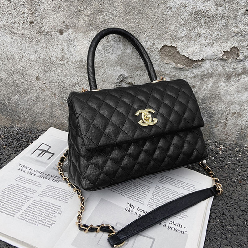 

Black Fashion Street Patchwork Chains Bags