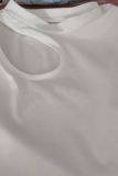 Blusas de gola olímpica sólida sexy branco creme patchwork
