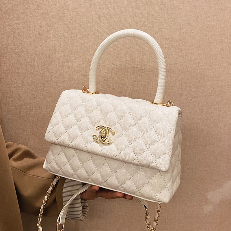 

White Fashion Street Patchwork Chains Bags