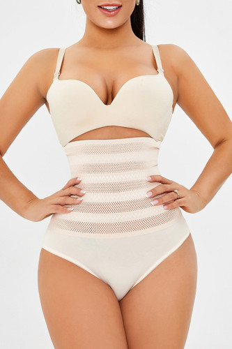 Apricot Fashion Sexy Solid Split Joint See-through Bustiers