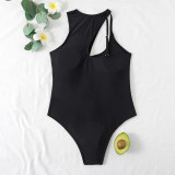 Black Fashion Sexy Solid Hollowed Out Patchwork Swimwears (With Paddings)