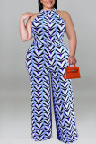 Witte mode casual print basic O-hals plus size jumpsuits