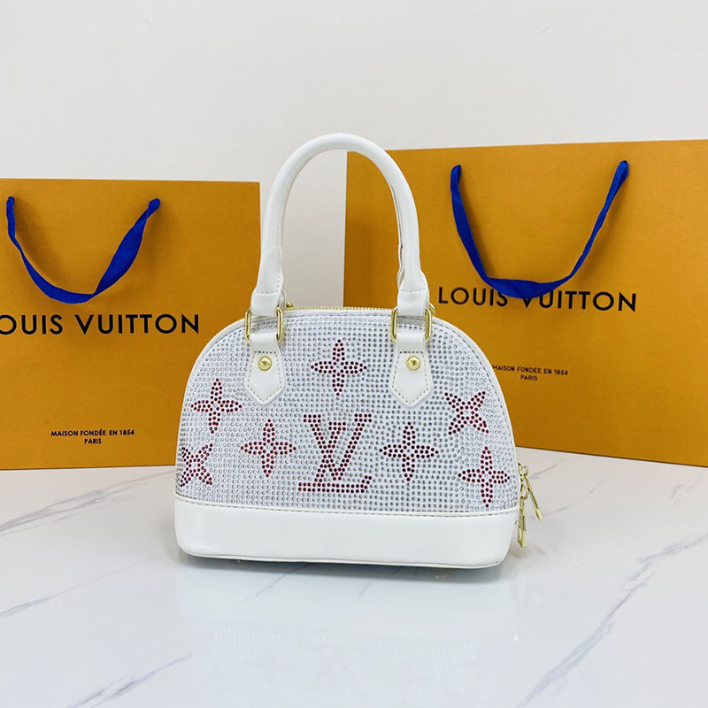 

White Fashion Street Letter Hot Drill Bags
