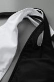 Costumi da bagno senza schienale scavati in tinta unita sexy alla moda in bianco nero
