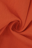 Оранжевый сексуальный повседневный однотонный бинт с открытой спиной без бретелек без рукавов из двух частей