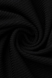 Black Sexy Casual Letter Print Basic O Neck Vest Dress