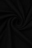 黒のセクシーなカジュアルプラスサイズのプリント背中の開いたスパゲッティストラップロングドレス