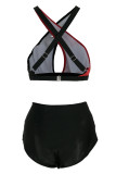 Black Red Fashion Sexy Patchwork Solid Hollowed Out Backless Swimwears