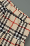 Rosso Abbigliamento sportivo casual Stampa patchwork scollo a U senza maniche in due pezzi