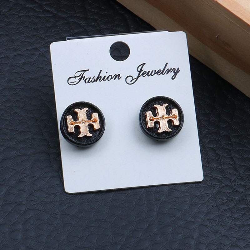 

Black Fashion Simplicity Letter Split Joint Earrings