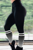 Zwarte mode casual sportkleding print skinny hoge taille potlood volledige print bodems