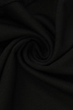 Zwarte sexy effen patchwork rugloze skinny skinny jumpsuits