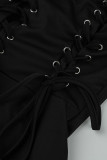 Vit Mode Sexig Solid Backless Strap Design Strapless ärmlösa klänningar