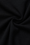 アーミーグリーンファッションカジュアルレターホットドリルOネック半袖ツーピース