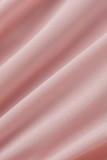 Розовый Зеленый Повседневная спортивная одежда Пэчворк Воротник с капюшоном С коротким рукавом Из двух частей