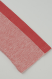 Due pezzi manica lunga colletto con cerniera lampo stampa casual rosa