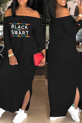 Robes de jupe en une étape à l'épaule décontractées à la mode noire