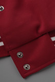 Rode mode casual letterprint patchwork tweedelige korte mouw