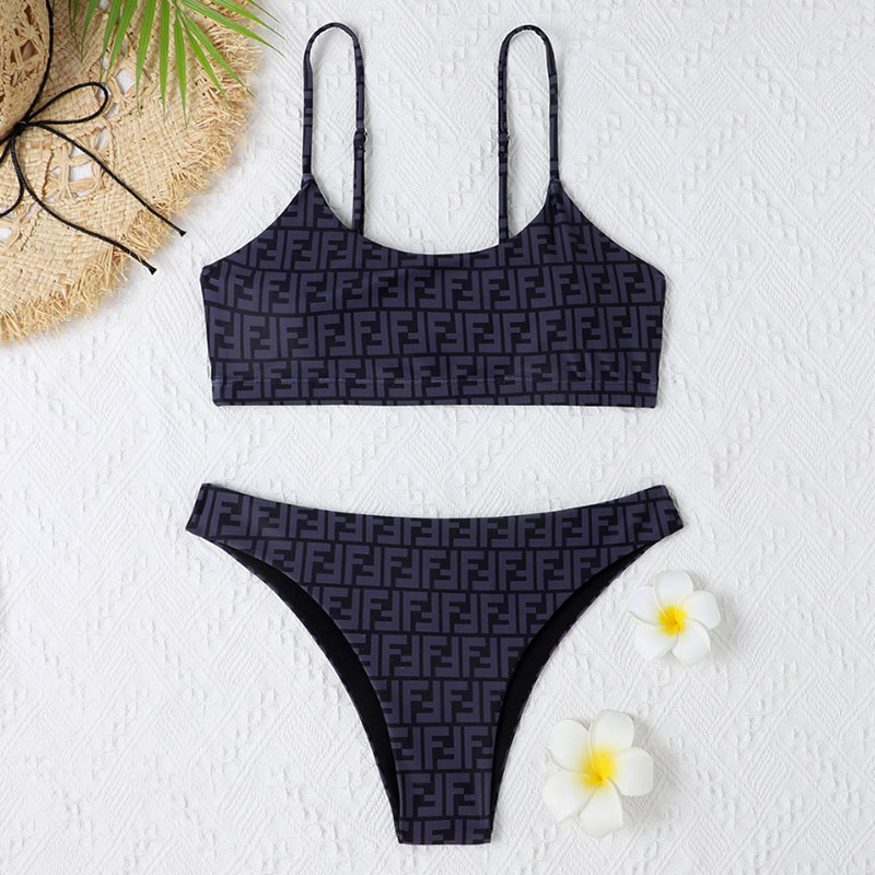 

Black Fashion Sexy Print Letter Swimwears