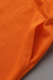 Svart Mode Casual Print Pocket V-hals Västklänning