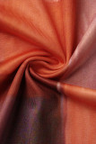 Multicolor Fashion Casual Print Basic Zipper Collar Short Sleeve Dress