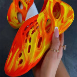 Zapatos planos cómodos anaranjados de moda casual ahuecados con teñido anudado