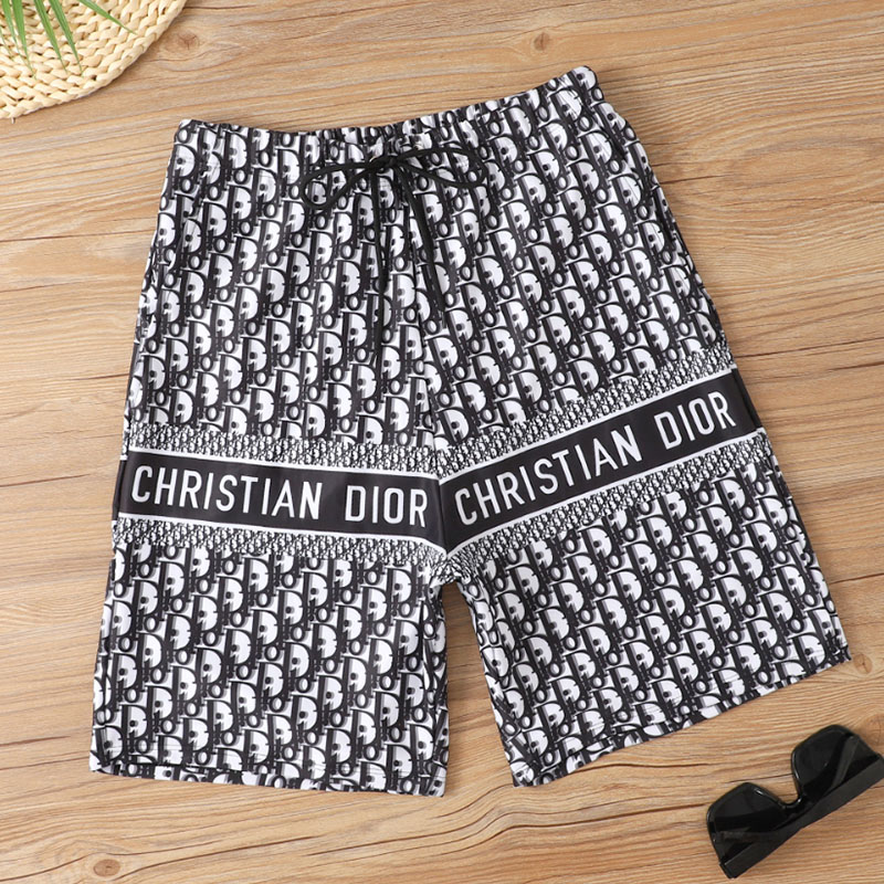 

Black Fashion Vacation Print Patchwork Swim Trunks