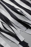 ブラック ファッション カジュアル リップス プリント レース O ネック 半袖 ツーピース