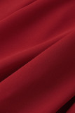 Красный модный повседневный принт с буквенным принтом, базовый, с круглым вырезом, с коротким рукавом, из двух частей