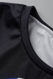 イエローファッションカジュアルリップスプリントレースOネック半袖ツーピース
