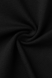 黒のセクシーなソリッドくり抜かれたワンショルダースキニージャンプスーツ