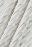 Weiße sexy feste ausgehöhlte Patchwork-Bleistiftrock-Kleider mit O-Ausschnitt