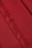 Robe sans manches à bretelles spaghetti dos nu imprimée de lèvres sexy à la mode rouge