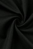 ブラックファッションセクシーなソリッドくり抜かれたパッチワーク背中の開いたスパゲッティストラップノースリーブドレスドレス