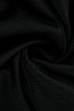 Roupa esportiva casual sexy preta sólida sem costas decote em U sem mangas duas peças