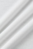 ホワイトセクシーカジュアルプラスサイズソリッドポケットスパゲッティストラップロングドレス