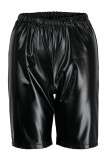 Shorts de cintura alta skinny básico casual fashion preto