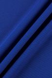 Colletto cardigan patchwork blu a pois sexy tre quarti in due pezzi