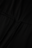 Svarta modetryckta lapptäcken Jumpsuits med en axel-stövelsnitt