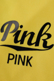 ピンク ファッション プリント パッチワーク O ネック ノースリーブ XNUMX ピース
