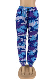 Purple Pink Elastic Fly Mid camouflage Straight Pants Bottoms