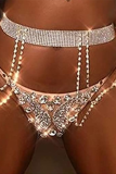 Silber Sexy Patchwork Quaste Metall Zubehör Dekoration Taillenkette