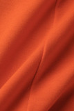 Мандариново-красные сексуальные однотонные лоскутные комбинезоны на тонких бретельках, обычные комбинезоны