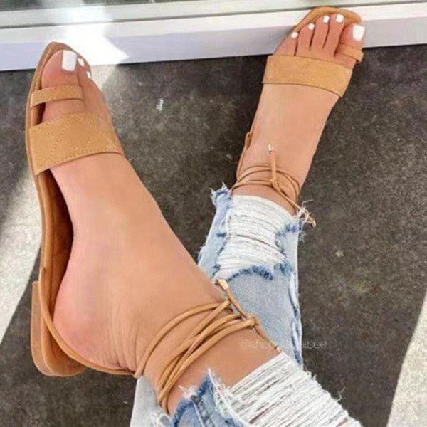 Apricot Fashion Casual Bandage Patchwork Solid Color Square Schuhe