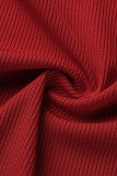 Khaki Fashion Casual Solid Split Joint V Neck Tops