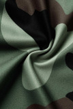 Tute taglie forti con scollo a V patchwork stampa mimetica stampa casual verde militare
